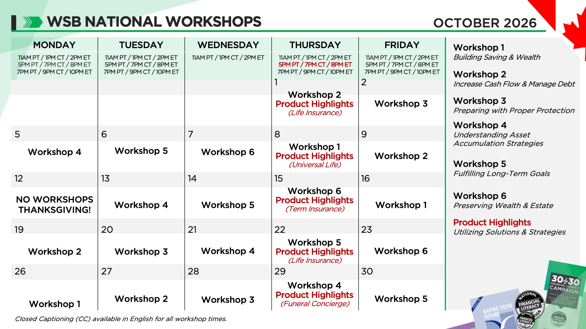 National workshops banner
