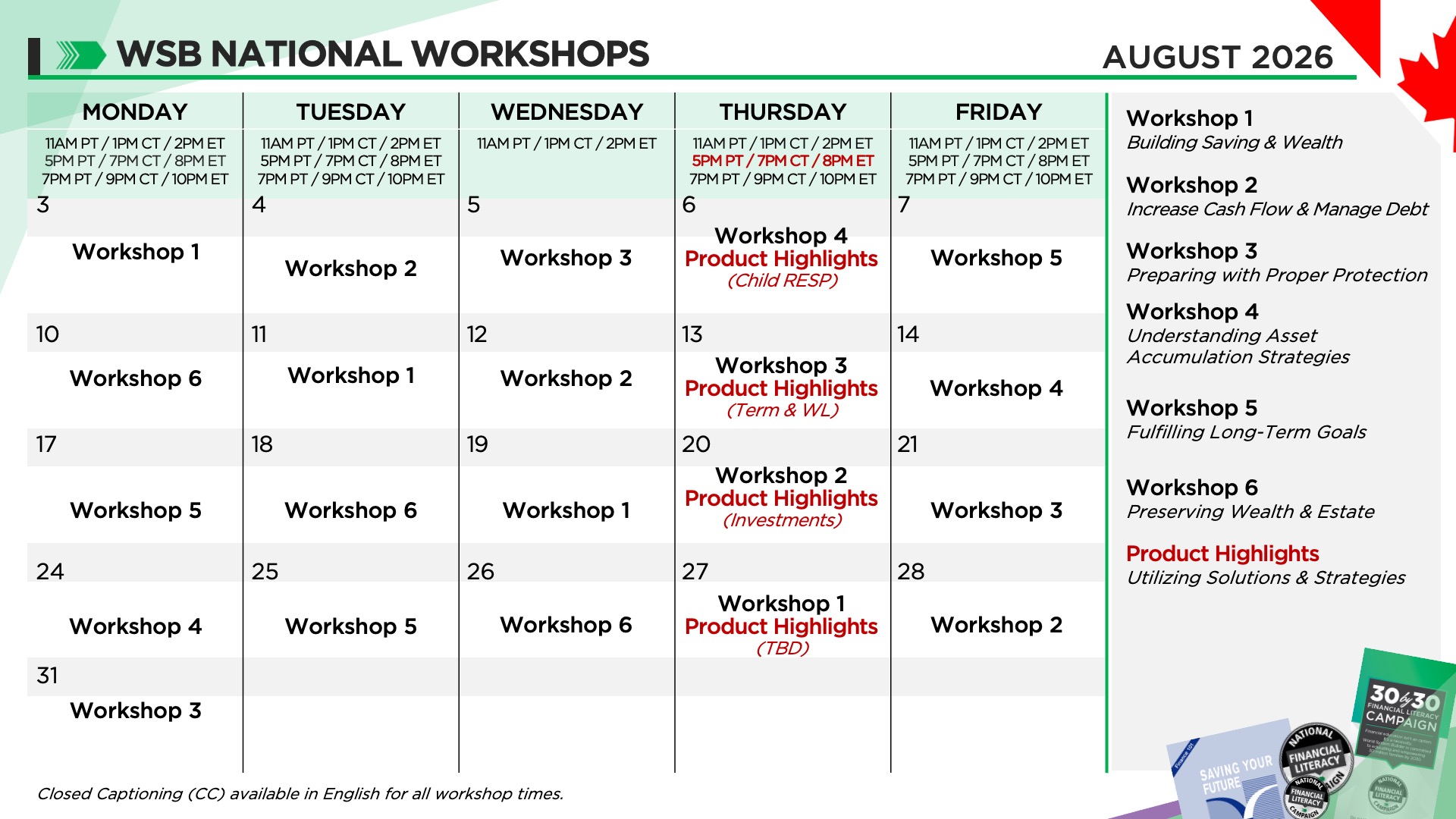National workshops banner