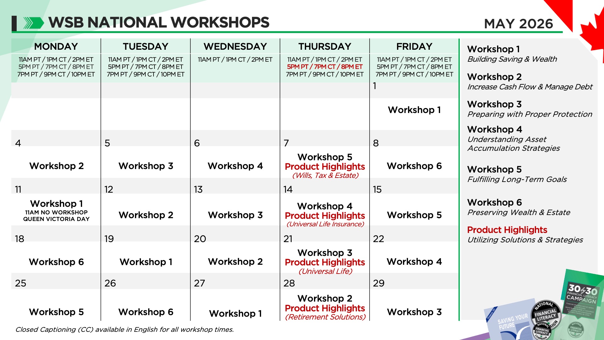 National workshops banner